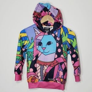 Romero Britto Freshhoods Mona Cat Kid Hoodie Sweatshirt Soft Inside Pocket Front